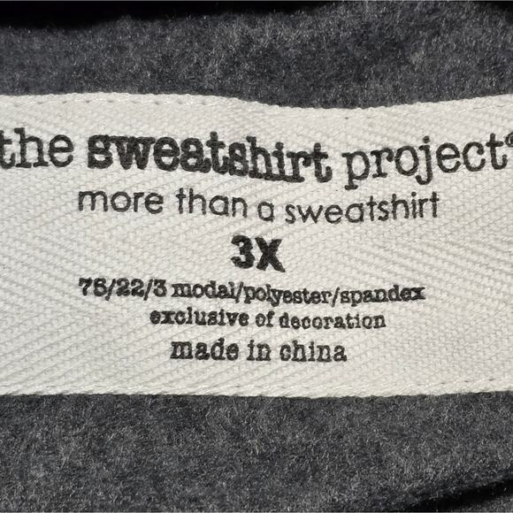 Sweatshirt Project Cozy Gray High Low Button-Shoulder Top Tunic Plus Size 2X New - Picture 8 of 8